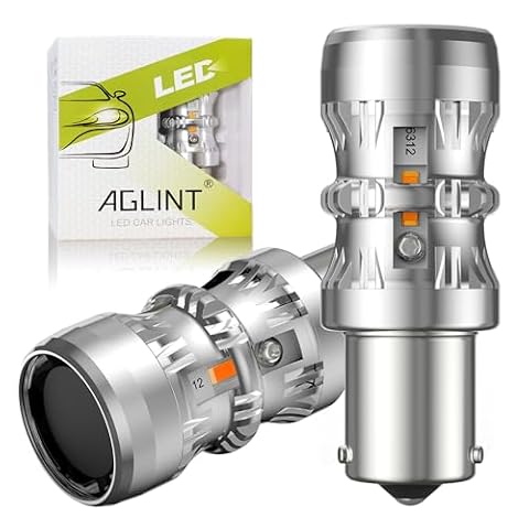 AGLINT P21W żarówki LED CANBUS 1156 BA15S 7506 382 1141 pojedynczy kontakt bagnet LED żarówka samochodowa lampka sygnałowa światła kierunkowskazów bursztynu 2 sztuki