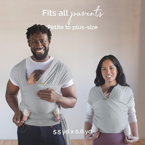 Image of Boba Baby Wrap Carrier - Original Baby Sling Carrier for Newborns (7-35 lbs), Soft, Secure, Hands-Free & Ergonomic, Ideal for Comfortable Bonding, New Parents (Serenity Light Grey)