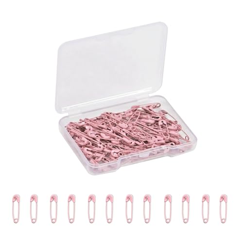 Alfileres de seguridad rosados, pequeños pines de seguridad para ropa, mini pin de seguridad de metal de 19 mm para etiquetas, manualidades, costura, fabricación de joyas (120 unidades/caja)