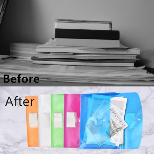 Pacote com 20 envelopes de plástico com fecho de pressão/envelopes de poliéster, pastas de documento