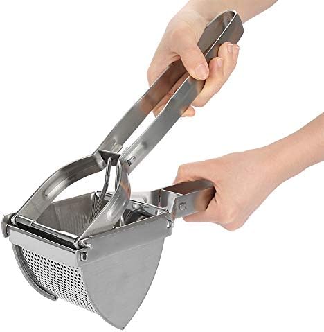 Stainless Steel Potato Ricer, Potato Masher, Multifunctional Professional Commercial Masher, Heavy Duty Food Press with Non-slip Handles for Mashing Fruit and Vegetable, 11.02 x 3.15 x 4.13inch