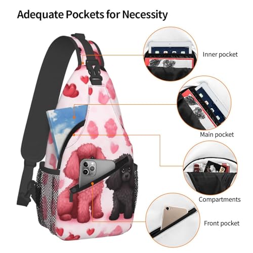 Mochila Bandolera Negra para Senderismo y Viaje miniatura 3