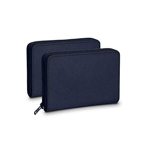 Image of DailyObjects Blue Nylon Women's Card Wallet | Made with Ballistic Nylon Material | Carefully Handcrafted | Holds up to 20 Cards | Slim and Easy to Fit in Pocket | Zip Closure | Made with Ballistic Nylon Material