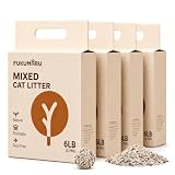 FUKUMARU Arena de Tofu para Gatos 10.8kg - Arena aglomerante para Gatos, Mezcla de pellets de madera de manzana, Libre de Polvo y fácil de aglomerar, Control de olores, se Puede desechar en el Inodoro