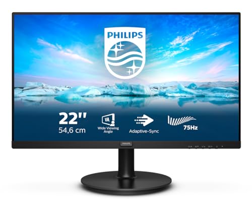 Philips 221V8LD - Monitor FHD da 22", 75 Hz, 4 ms, VA, Adaptive SYNC, Flickerfree (1920 x 1080, 250 CD/m², VGA/HDMI/DVI) - Monitor - Immagine 1