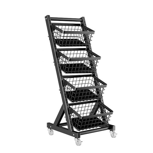 Organizers - Carrito multicapa con cestas de almacenamiento y ruedas para despensa, estante de exhibición multifuncional de pie