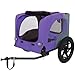 Zefvkip Heavy Duty Collapsible Pet Bike Trailer - 16-Inch All-Terrain Wheels & Universal Hitch - Foldable Dog/Cargo Carrier for Bicycles, Purple