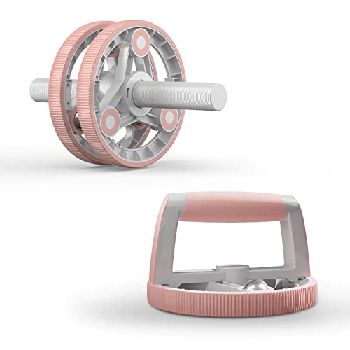 Ab Roller Wheel 14-in-1Exercise Roller Wheel Kit for Abdominal & Core Strength Training Perfect Home Gym Equipment for Women (Pink)
