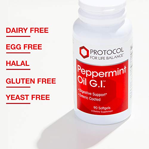 Protocol Peppermint Oil G.i. - Digestive Support With Ginger And Fennel Oils - 90 Softgels #TOP5