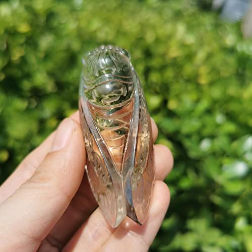 Amazon.co.jp: 4cmナチュラル水晶クリスタル彫刻彫り蝉ロック