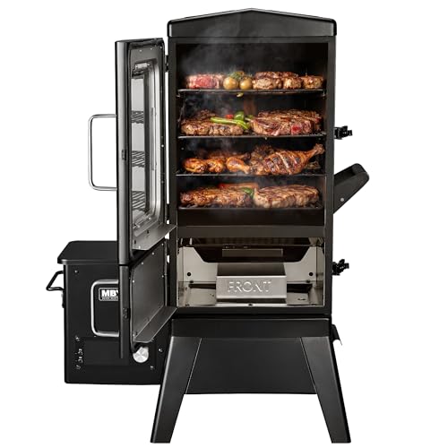 Electric Pellet Smoker with Rainproof Cover, Vertical Wood Pellet Smoker Grill With Meat Probe LED Display Temperature Control (616sq.in)