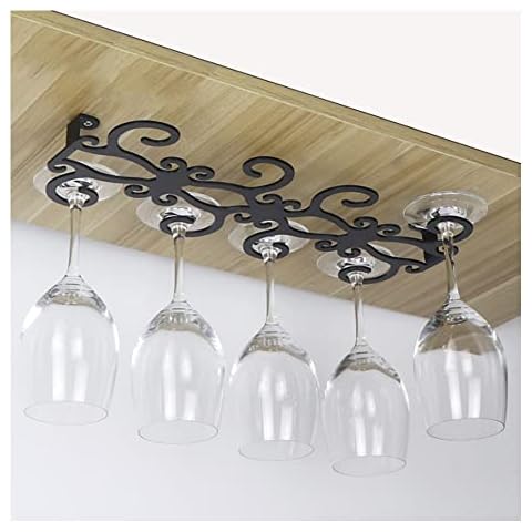 Primst Wine Glass Holder, Metal Wine Glasses Rack Under Shelf & Cabinet, Hanging Stemware Rack Organizer for Bar Kitchen (8 Slots) Cover