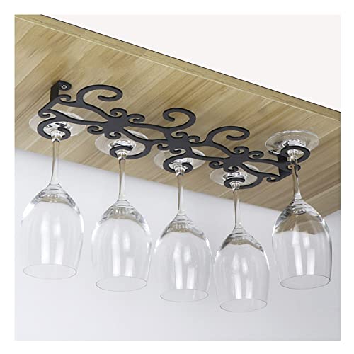 Primst Soporte para copas de vino, estante de metal para copas de vino debajo del estante y el armario, organizador para colgar vasos para bar cocina (8 ranuras) Cover