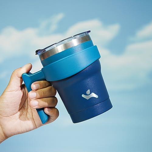 Image of Konokyo 10 oz Tumbler with Handle and Straw, Insulated Travel Mug