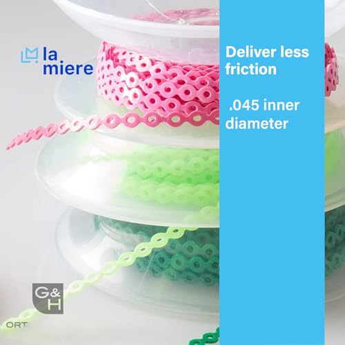 LA MIERE 1 Roll Orthodontic Rubber Chains, Braces Power Chains consisted force in closed, short, long 15'' spools (long, 0.166’’(4.2mm), Turquoise)