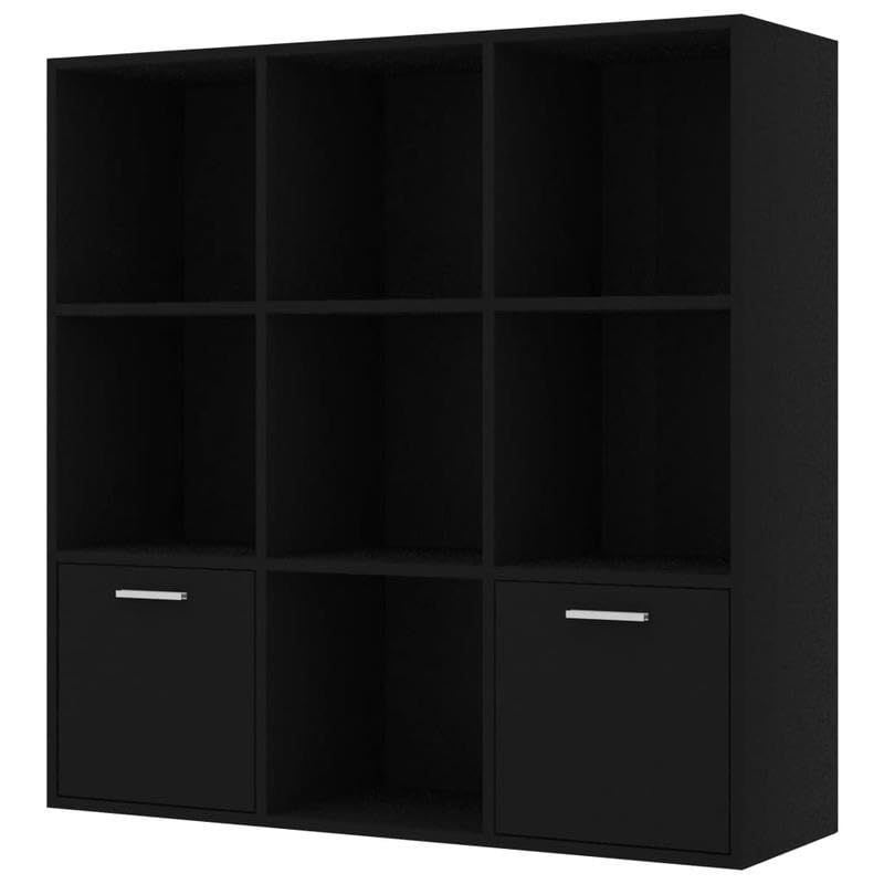 Eleganz Estantería negra 98 x 30 x 98 cm de material de madera - Elegante sistema de estanterías para salón, oficina y más - solución de almacenamiento estable para libros y decoración