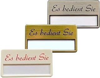Schmalz Werbeservice 100 Unidades Plástico Credencial Incl. Impresión Es de Usted en Rojo o Negro, Placas Identificativas Imán y Imán Blanco Plata o Color Oro … - Plata Color de la Escritura: Rojo