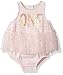 Mud Pie Baby Girls First Birthday Tutu One Piece Bodysuit Crawler, Pink, 12-18 Months