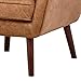 Amazon Brand - Rivet Jamie Leather Mid-Century Modern Low Arm Accent Living Room Chair, Cognac Leather, 31