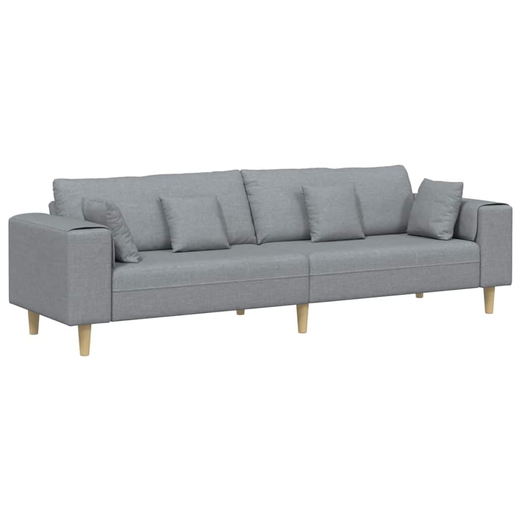 Fengshui Sofa z poduszką, jasnoszara 250 x 77 x 76 cm, materiał