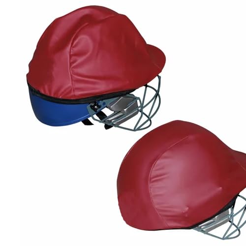 Image of Cricket Helmet Covers, Helmet Clads, Protection from Ball Scratches and dust Suitable for Large & Medium Size (Red)