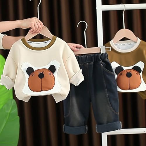 Boys Cute Sets Toddler Kids 3D Cartoon Crewneck Long Sleeve Sweatshirt + Elastic Waist Joggers Sweatpants Birthday Outfits3