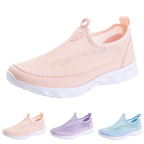 Zapatillas caminar mujer con malla transpirable de color sólido para verano 3