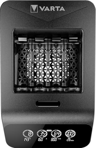 Chargeur intelligent Varta pour piles rechargeables AA et AAA avec port de charge USB