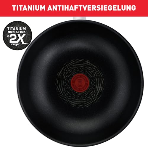 Foto von Tefal Resist Crêpepfanne 25 cm, Pfannkuchenpfanne nicht induktionsgeeignet, Titanium Antihaftversiegelung, Thermo-Signal bei idealer Brattemperatur, leichte Reinigung, schwarz, D52610