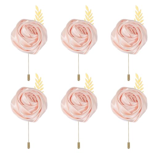 Pines de rosas para hombre sofisticados accesorios para chaqué de graduación y aniversario rosa