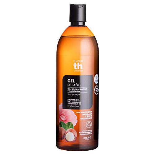 Thader Th Pharma Gel de baño con Aceite de Camelia y Macadamia Polifenoles para todo tipo de piel, 1000 ml