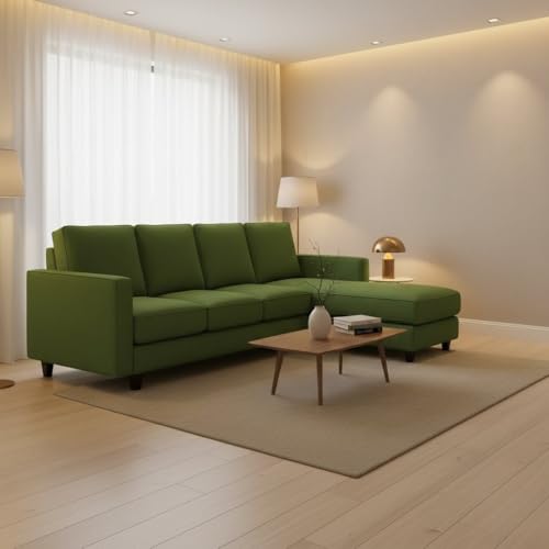 Image of The MM Furniture store Premium Fabric Sofa - Olive (6 Seater - RHS)