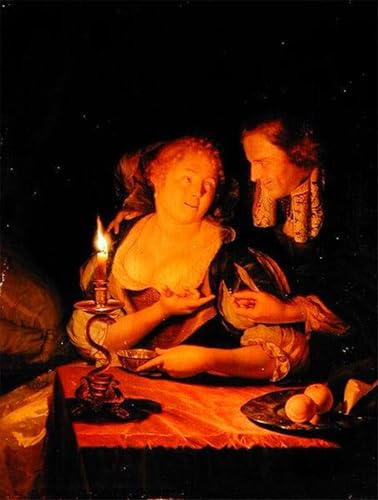 Posters et Art Pour Décoration Chambre tableau Godfried Schalcken gentleman bague dame 60x90cm