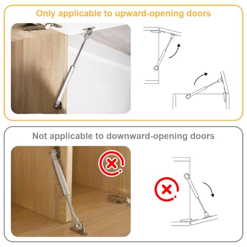 NUTKIT Gasdruckfeder Gasdruckdämpfer, 4 Stück 100 N Hydraulic Gasdruckfeder, Gasdruckfedern Soft Close Mit Schrauben＆Befestigungselementen, Möbel Dämpfer Stoßdämpfer Für DIY Schranktür Küchenmöbel