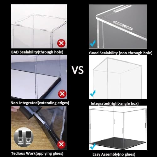 Image of Acrylic Display Case for Collectibles | Dustproof Transparent Showcase Box for Action Figures, Miniatures & Models | Countertop Cube with Protective Film (( 13x7.1x6 inch;33x18x15 cm))