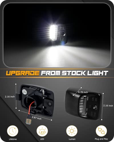 Ruxifey Led License Plate Lights Tag Lamp Assembly With Socket Compatible With 2005-2015 Toyota Tacoma 2000-2014 Toyota Tundra #TOP3
