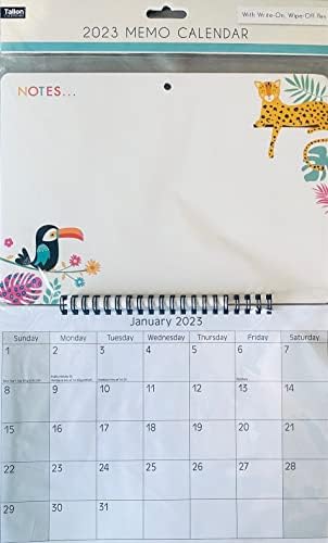 2023 Illustrated Memo Wall Calendar | Spiral Bound Monthly Family Organiser/ Planner with Wipe Clean Pen| 1 X Random Selection from Various Designs| Gift Idea for New Year Christmas- Party Bag Filler