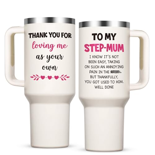 Livole Step Mum Gifts Mothers Day Christmas Presents for Step Mums Mug Thank You Bonus Mum Gifts 1182ml Travel Mug 40oz Stainless Steel Tumbler