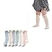 XM-Amigo 6 Paires De Chaussettes De Bébé Unisexe Bas Doux Chaussettes Longues Au genou Haut, élastique Nouveau-né Maille Trou Bas Coton Chaud Mignon Coloré Respirant Pour Bébé Enfant En Bas