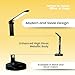 LumiCharge LED 6 in 1 Desk Lamp and Phone Charging Dock - Qi Wireless Charging pad 10W, Touch Control, Motion Light, Clock w/LED Display | Compatible with All Phone Models and Smart Watches | Black