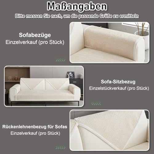 Bettschlange Sofa Überzug, Couch Überzug L Form 1/2/3/4 Sitzer, Sofa Cover Sofabezug Ecksofa rutschfeste Sofaschoner… – Ansicht 4