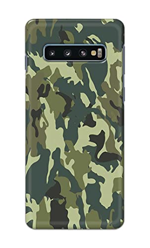 Image of Printed Hard Back Cover Case for Samsung Galaxy S10 Plus | Samsung S10+ Back Cover (Green Army Camouflage) -1803