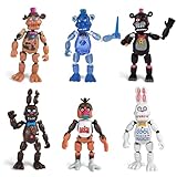 Toysvill Inspired by Five Nights at Freddys | Chocolate Collection | Freddy's Action Figures Toys (FNAF) Set of 6 pcs [Rockstar & Chocolate Freddy, Bonnie, Chica, Easter, Freddy Frostbear]