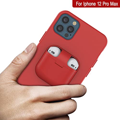 PunkCase for iPhone 12 Pro Max Airpods Case Holder (CenterPods Series), Red - Image 3