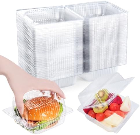Amazon.com: DJKYT 100 Pack Clear Clamshell Food Containers, Disposable ...