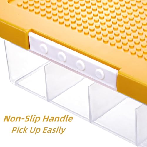 Image of Edu Toys Toy Bricks Blocks Organizer Bins with Compartments, Building Blocks Storage, Storage Containers for Building Brick Blocks Storage, Plastic Stackable Organizer Bin Toy Chest (Red)