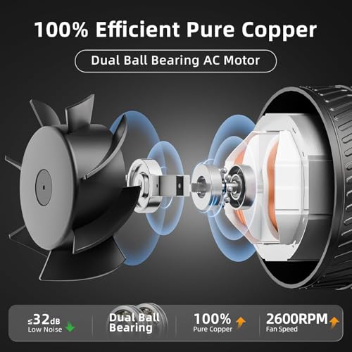 Image of 4 Inch Inline Fan with Switch, Upgraded Inline Duct Fans High-Efficiency Exhaust Duct Fan, Low Noise HVAC Ventilation in Basement Bathroom Workshop Attic Grow Tent FP122A