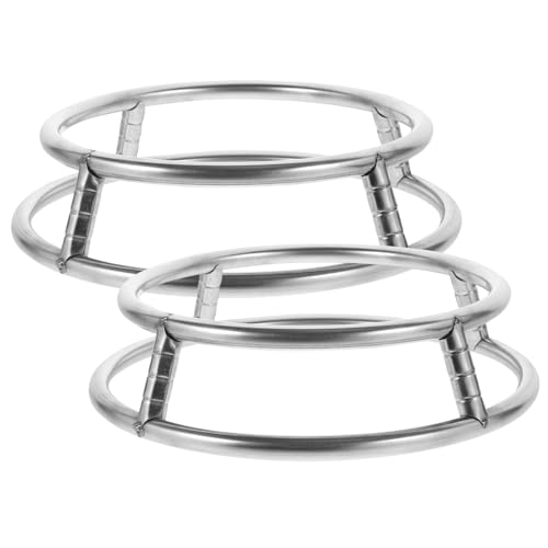 SHOWERORO 2pcs Round Pot Rack Stainless Steel Pot Holder for Kitchen Multi-functional Frying Pan Rack and Design Gas and Electric Stoves