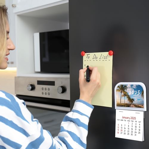 Dunzoom 10 Pcs 2025 Mini Stick on Calendar Adhesive Peel and Stick Car Calendar Sticky Small Wall 2025 Monthly Calendarios Business Cards Office Auto Truck Laptop Fridge Home(Seaside) - Thumbnail 6