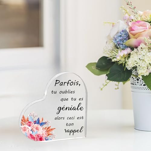 Cadeau Anniversaire Femme, Idée Cadeau Noel Femme, Plaque Acrylique Gaufrée, Cadeaux Original, Cadeaux Saint Valentin, Inspirant Présent pour Meilleure Amie, Soeur, (géniale) – vue 7